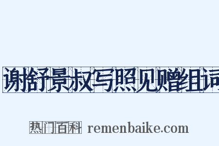 谢舒景叔写照见赠组词是什么意思的图片